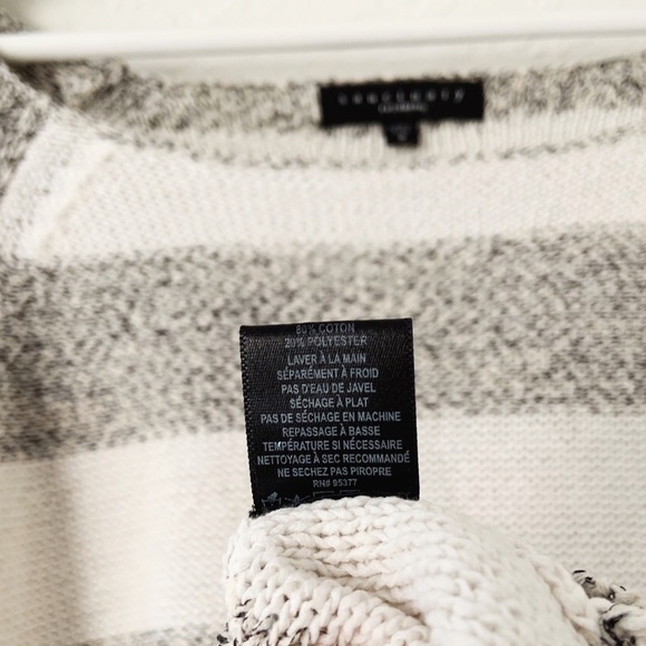Sanctuary Striped Cream Gray Knitted Sweater Small - Picture 4 of 5